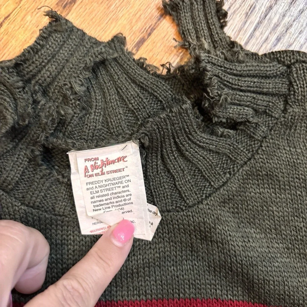 Freddy Krueger Child Sweater Costume Rubie's Nightmare On Elm Street Size M - Picture 4 of 4